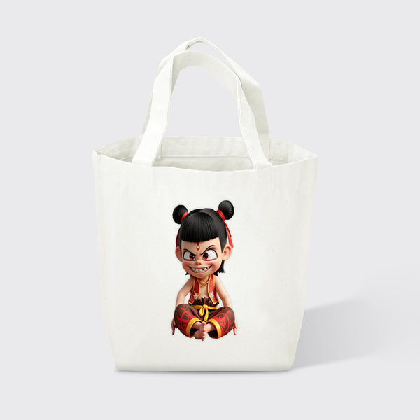 DIADIA Cartoon Printed Canvas Tote with Cartoon Art – Reusable & Stylish