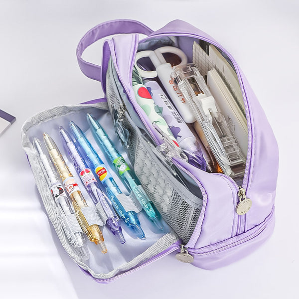 DIADIA custom wholesale Large Capacity Pencil Bag for High School Students - Double Layer, Multifunctional Stationery Case